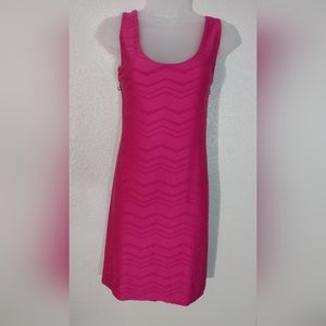Pink Chevron Sleeveless Knit Dress